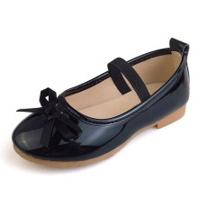 Fashion style children girls pu leather bowknot dress princess shoes